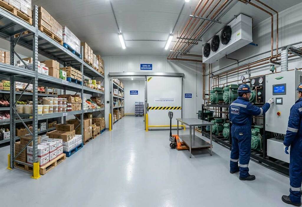 Instalación y mantenimiento de sistemas de refrigeración industrial.