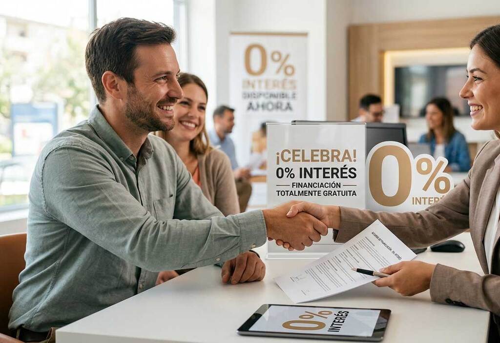 Cliente formalizando la financiación de una instalación energética.